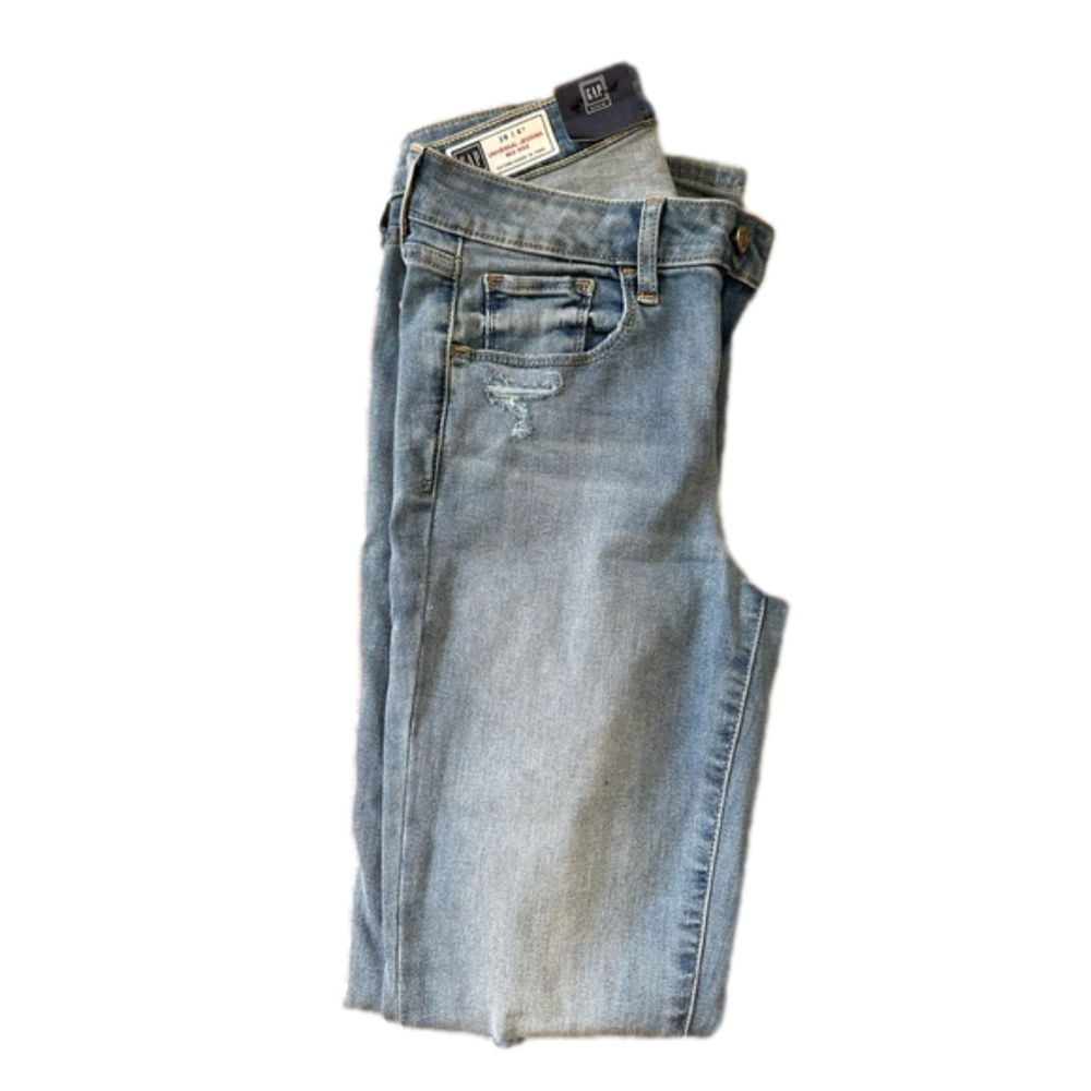 NWT Gap Universal Jeans Jeggings Mid-Rise Distressed TALL long